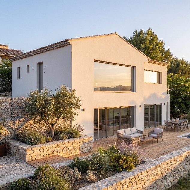 Villa rénovée à Mimet avec menuiseries aluminium