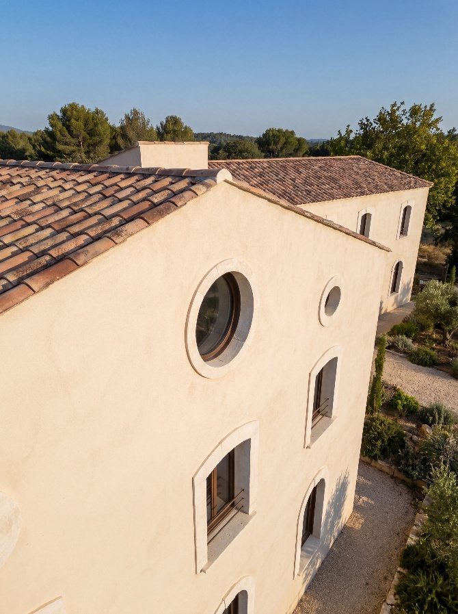 Bastide provençale à Velaux avec châssis cintrés aluminium